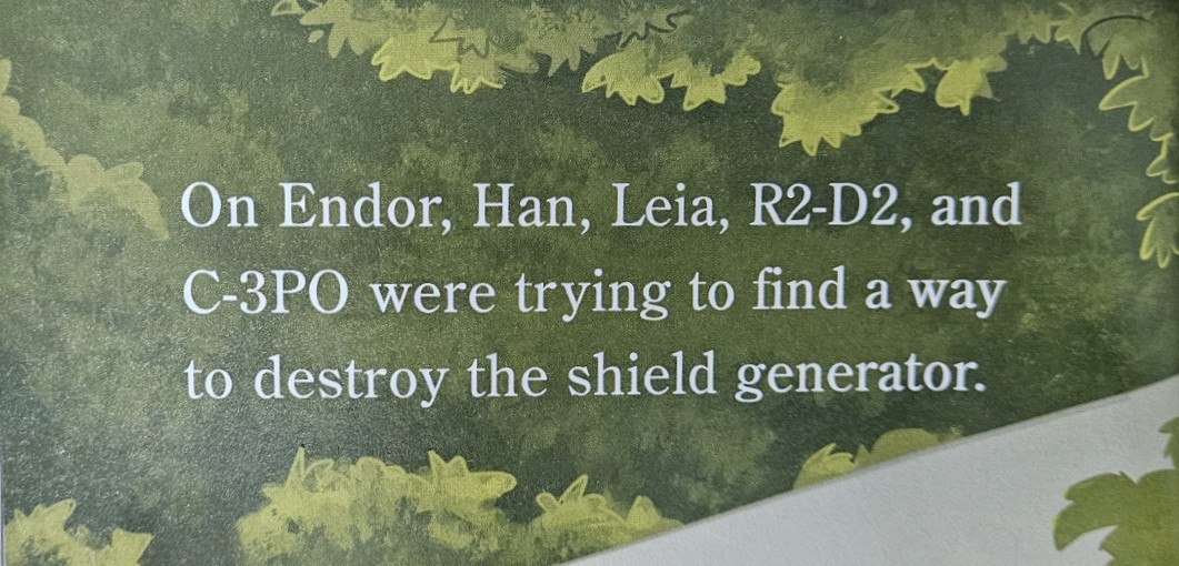 A child's book written in a serif font